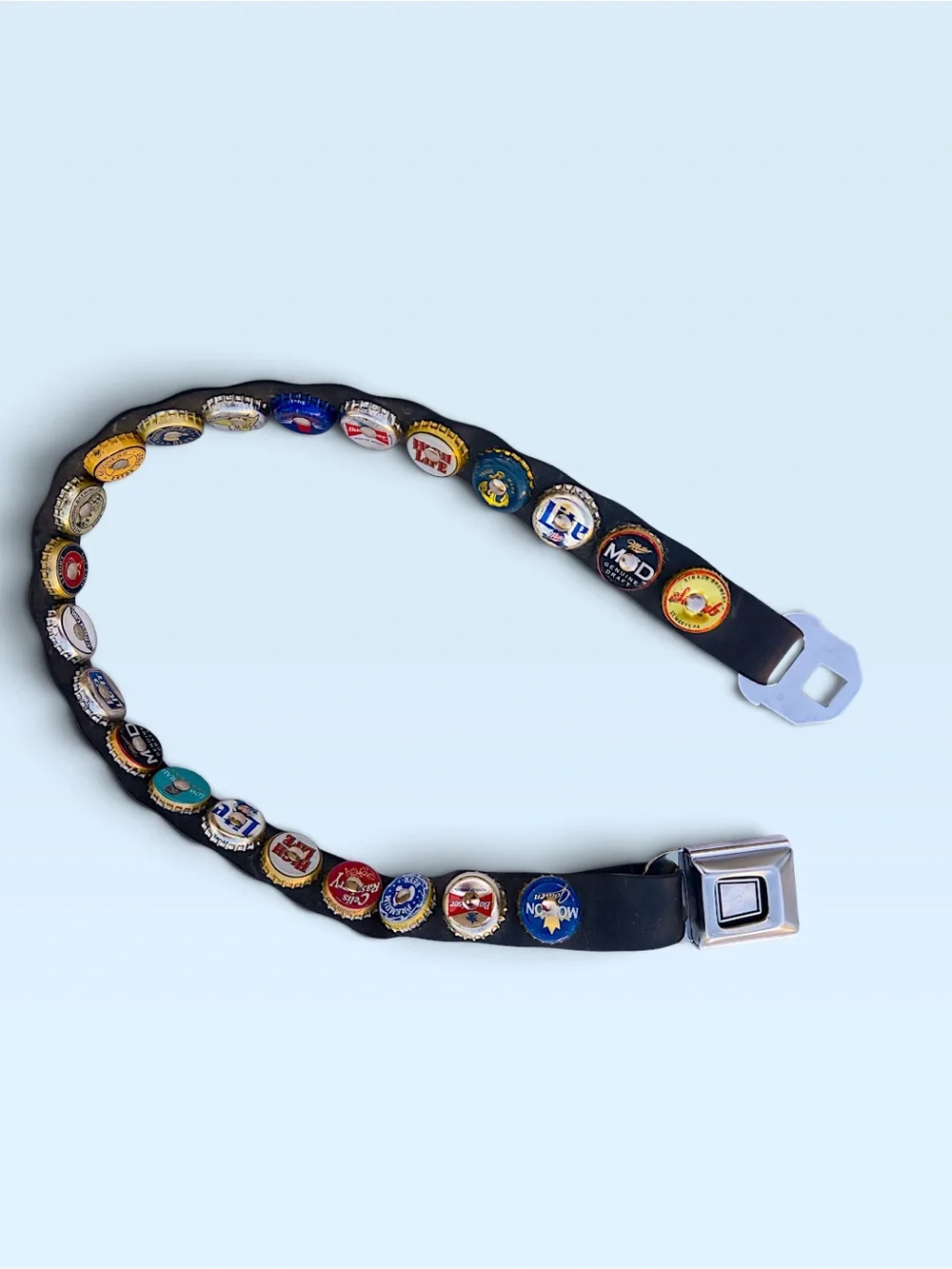 Black Bottle Cap Seat “Belt”